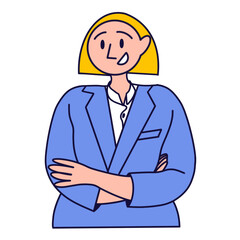 Personnage, femme avec blazer, business, femme de pouvoir