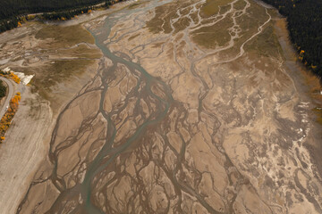 Aerial view of Medicine Lake in the dry season.