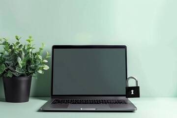 Fototapeta premium Implementing secure browsing and encryption on digital platforms for robust business data protection against cyber threats through cybersecurity.
