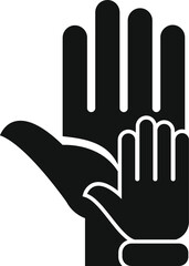 Volunteer hand support icon simple vector. Care person. Work manager