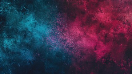 Obraz premium Abstract and vibrant cosmic dust cloud, blending deep blues and intense reds to create a mystical space effect.