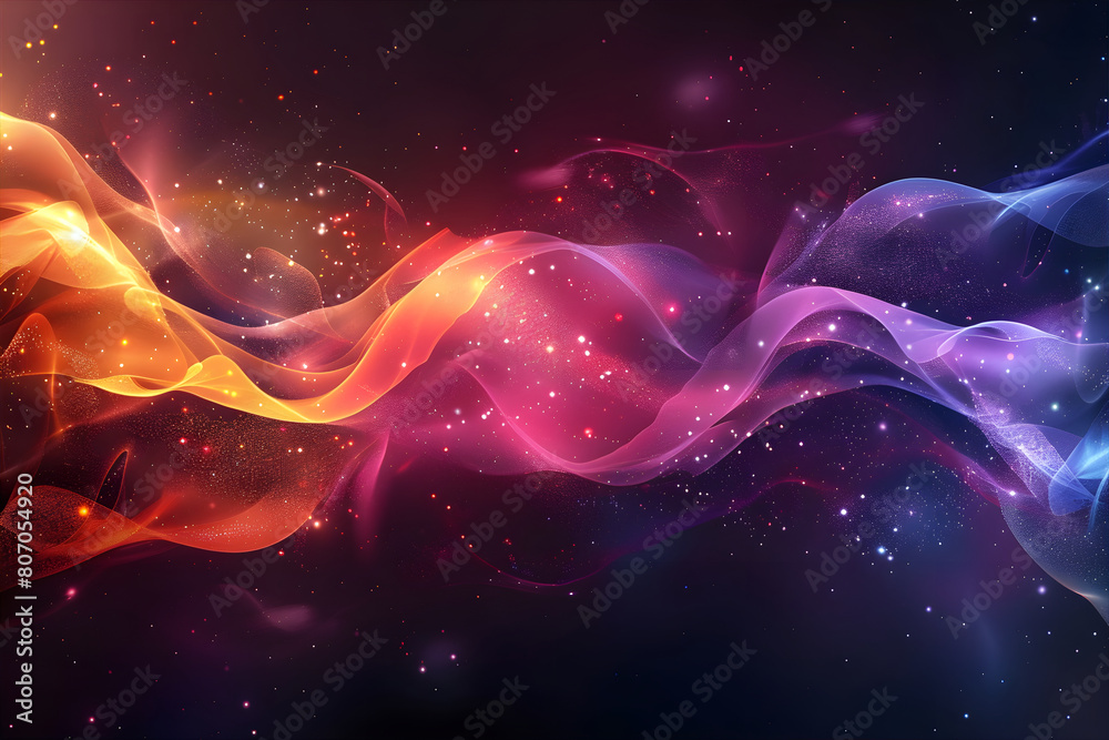 Wall mural data waves. modern neon abstract backdrop. virtual ciberspace.