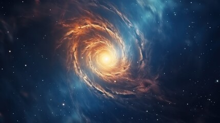 spiral galaxy, its luminous center radiating an ethereal glow, 