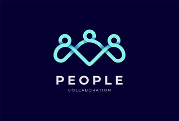 People logo design, Community human design Logo template, vector illustration