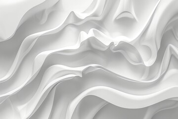 Obraz premium Abstract white 3D wavy background.
