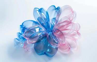 3D rendering of blue and pink balloons