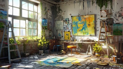 Obraz premium Creativity Fills Up The Room, Background HD For Designer 