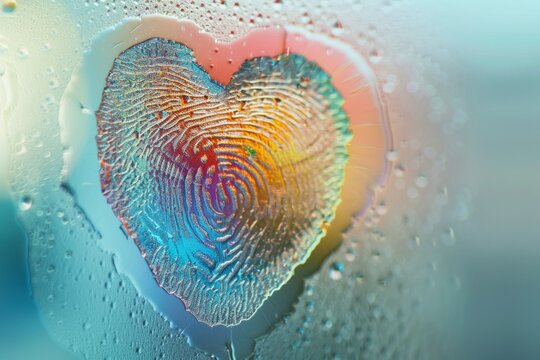 Fingerprint Heart - Unique Identity Interlaced with Love