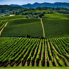 green vineyards with vines, ai-generatet