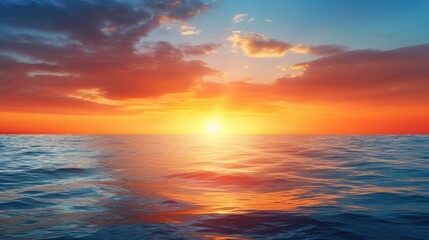  a majestic sunrise over a calm ocean, 