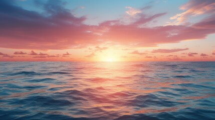 Obraz premium a majestic sunrise over a calm ocean, 