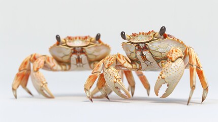 Two crabs are facing each other