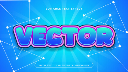 Blue purple violet and white vector 3d editable text effect - font style
