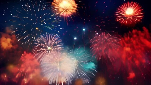 Colorful firework for holiday celebration