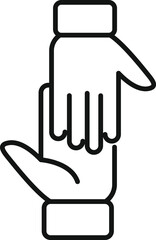Obraz premium Hand friend support icon outline vector. Hope success. Gesture object