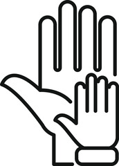 Volunteer hand support icon outline vector. Care person. Work manager