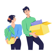 A flat illustration depicting home shifting 