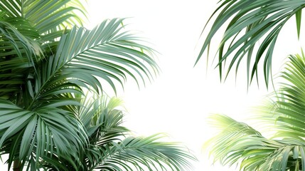 A palm tree with its leaves spread out in the air