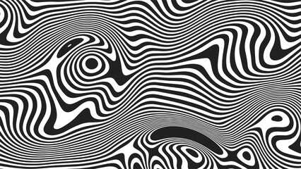 Contemporary Y2K Optical Illusion Background. Trendy wavy texture in a retro futuristic style with a distorted effect for collage or retro design. Vector illustration.	