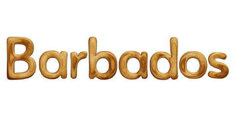 Wooden Barbados text for country concept