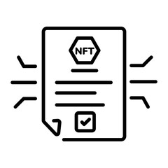 Easy to edit linear icon of nft contract 