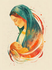 Pregnant Mary, Our Lady Virgin Mary waiting for a baby