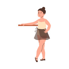 Child ballet practice vector illustration