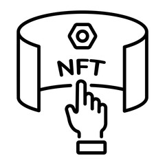 Easy to edit linear icon of nft metaverse 