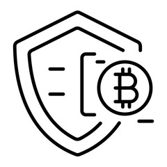 Download linear icon of bitcoin security 