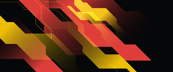 Black red and yellow sports speed abstract racing texture banner. Geometric pattern vector illustration. Graphic abstract stripe racing designs for wrap vehicle, race car, rally, adventure, livery