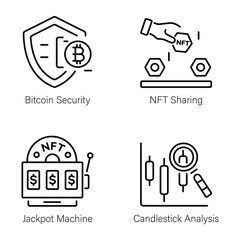 Bundle of NFT Collectibles Linear Icons

