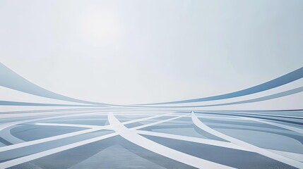 minimalist composition with intersecting lines and celestial shades, featuring a white and blue sky as the backdrop