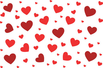 Red heart love pattern flat clipart minimalistic on white background vector illustration