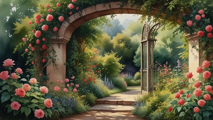 Fototapeta premium arch in the garden