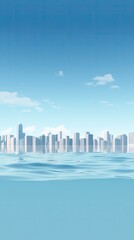 beautiful, cityscape, clear, blue, sky, calm, water, build, real, background, landscape, downtown, skyline, sketch, draw, moment, city, print, ambiance, design, poster, modern, concrete, sunset