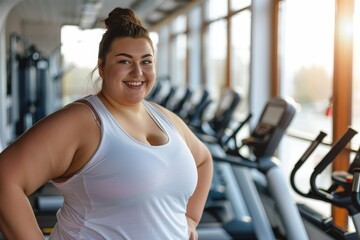 fat woman gym weight loss obesity