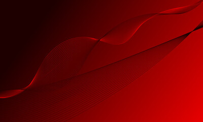 red lines wave curve with smooth gradient abstract background