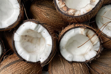 Coconuts close-up background