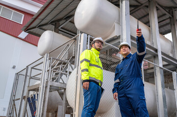 Engineers and supervisor work place to keep liquid helium,preventive maintenance schedule...