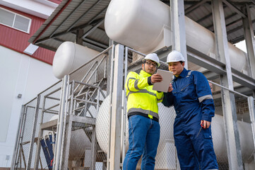 Engineers and supervisor work place to keep liquid helium,preventive maintenance schedule...