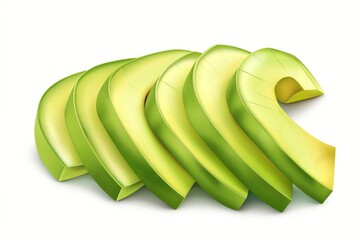 An artistic take on a bunch of bananas in varying shades of green