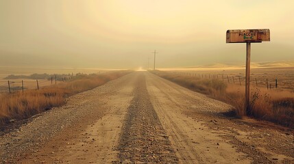 This is a picture of a rural road. The road is long and straight, and it is bordered by a fence on either side. - Powered by Adobe
