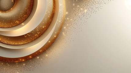 Abstract background with luxury gold circle color. Generative ai