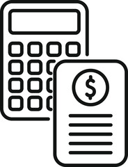 Collateral calculator icon outline vector. Service payment. Financial investment