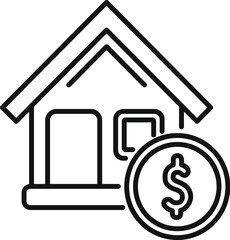 Collateral house buy icon outline vector. Bank support finance. Help assistance