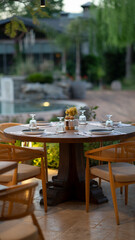 cozy restaurant in woods. stone sytle bulding restaurant