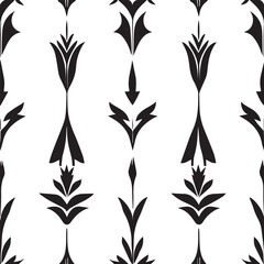 Ethnic style, seamless design geometry for IKAT fabric design ideas, Indian stripes, black and white pattern. Pastel fabric pattern, monochrome pattern, vector