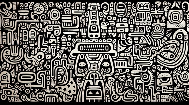 seamless pattern with hand drawn doodle alphabet