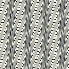 Monochrome Twisted Wavy Striped Pattern