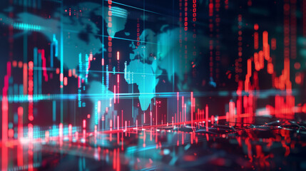 Develop a unique backdrop background depicting the interconnectedness of financial data on a global scale